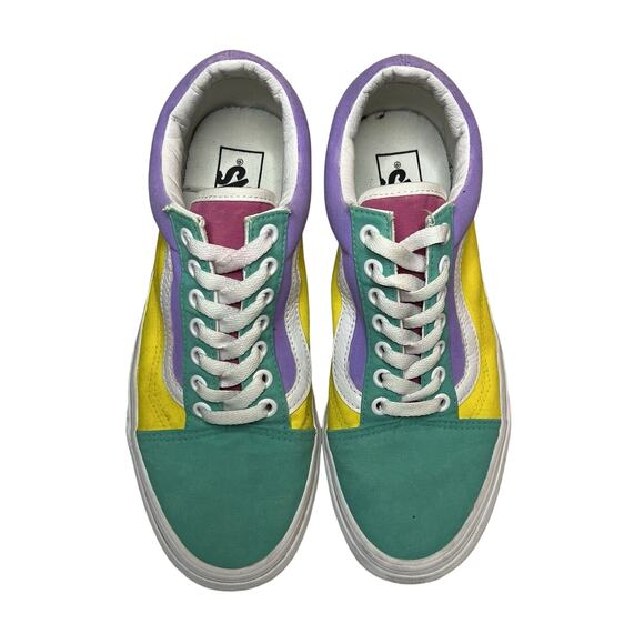 Vans Old Skool Neon Color Block Shoes Size women's 9.5 men's 8 Sneakers - Picture 1 of 8